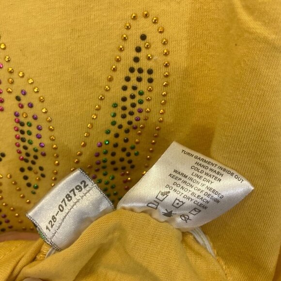 COOGI Zip Up Hoodie Jacket & T-Shirt Set Womens 2X Rhinestone Yellow Vintage Y2K - Picture 12 of 16